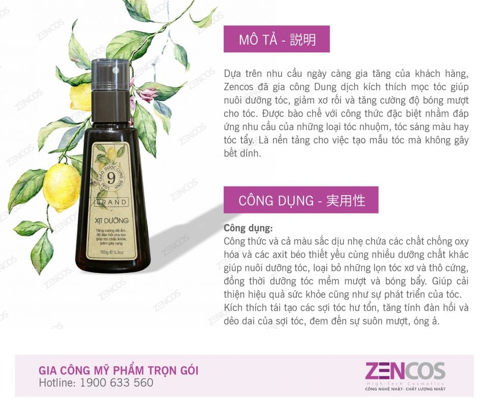 gia công dung dịch kích thích mọc tóc