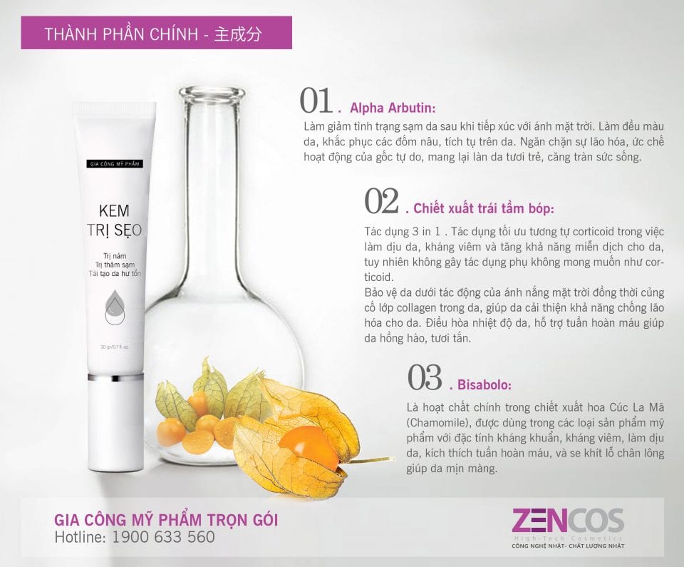 gia công kem trị sẹo