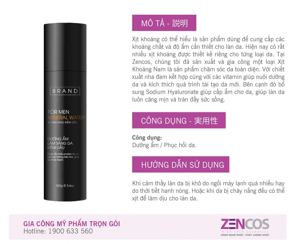 Xịt Khoáng Cho Nam 1 gia công xịt khoáng cho nam