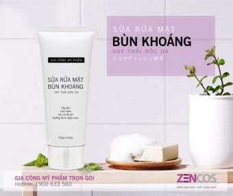 Gia công sữa rửa mặt bùn khoáng công thức Nhật Bản